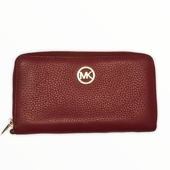 Michael kors red burgundy leather wallet - Picture 1 of 7